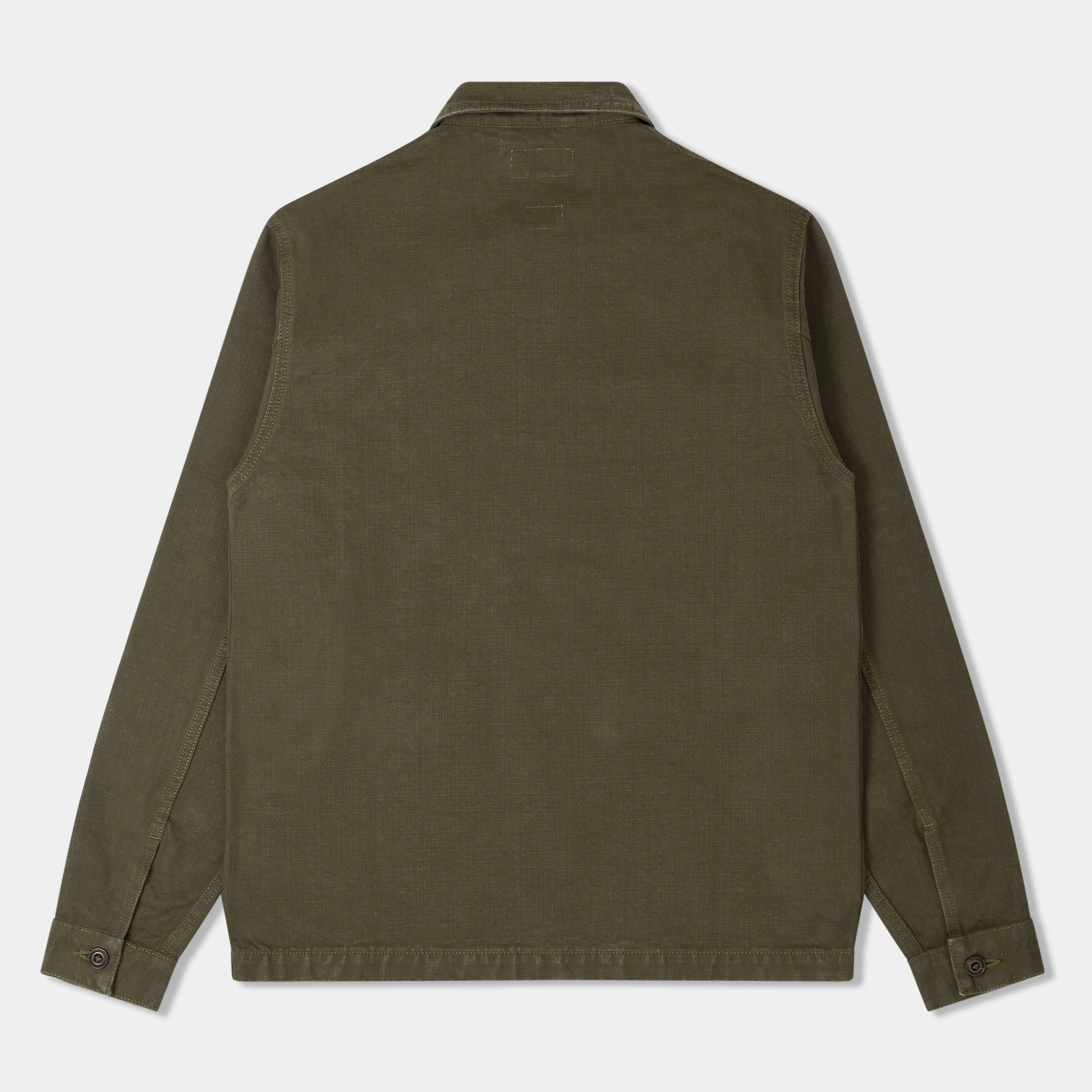 14.5oz Japanese Heavy Slub Cotton Canvas Utility Jacket Mk II (Olive)