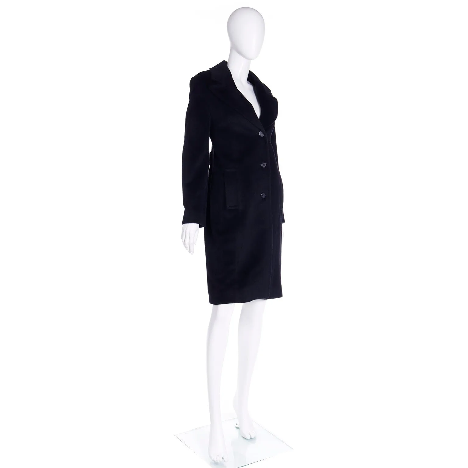 1980s Isaac Mizrahi Vintage Black Angora Coat