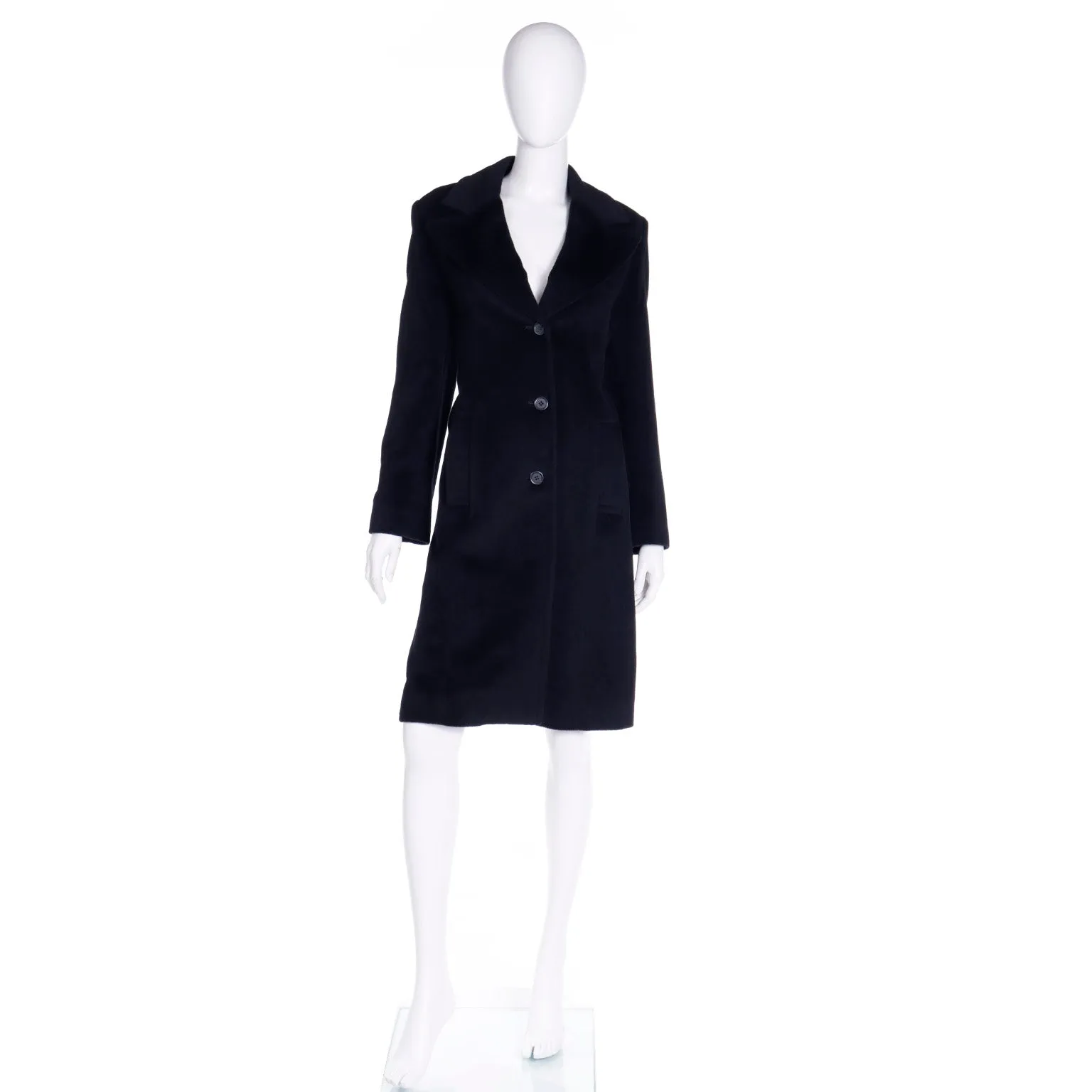 1980s Isaac Mizrahi Vintage Black Angora Coat