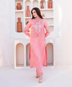 2 Piece - Silk Embroidered Suit