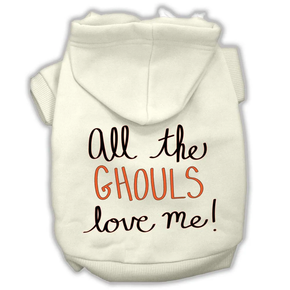 All The Ghouls Screenprint Dog Hoodie Cream Xl (16)