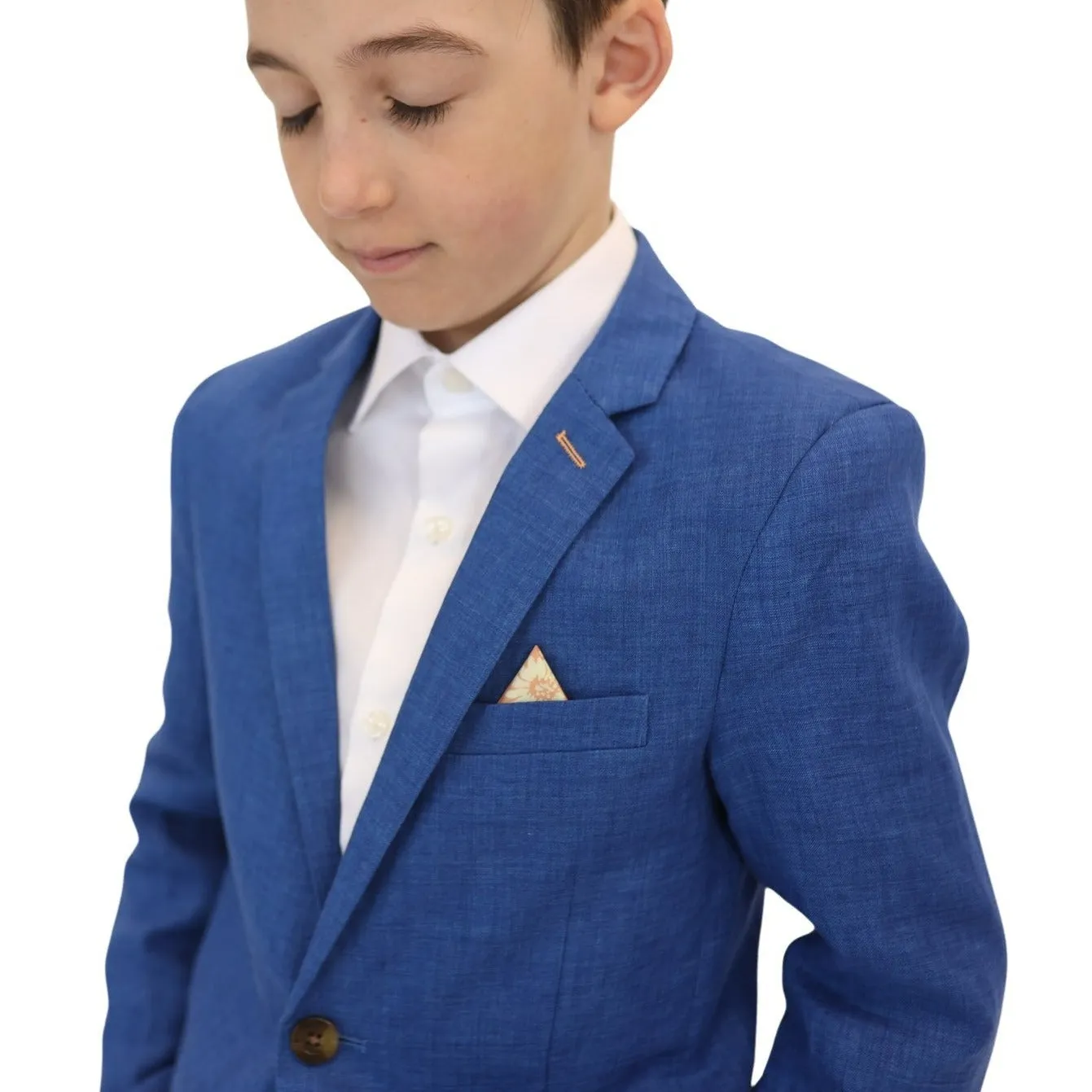 Appaman Boys 2pc Stretch Mod Riviera Blue Linen Suit