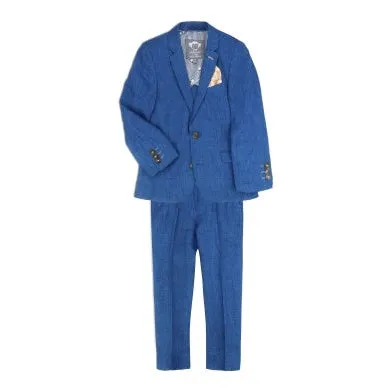 Appaman Boys 2pc Stretch Mod Riviera Blue Linen Suit