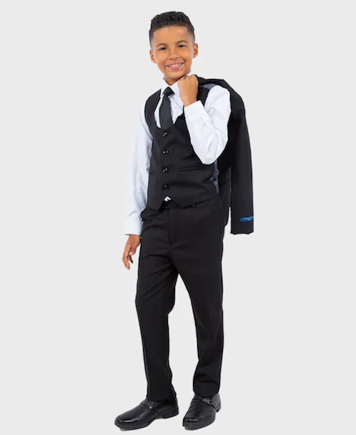 Black Boys Slim Fit Suit