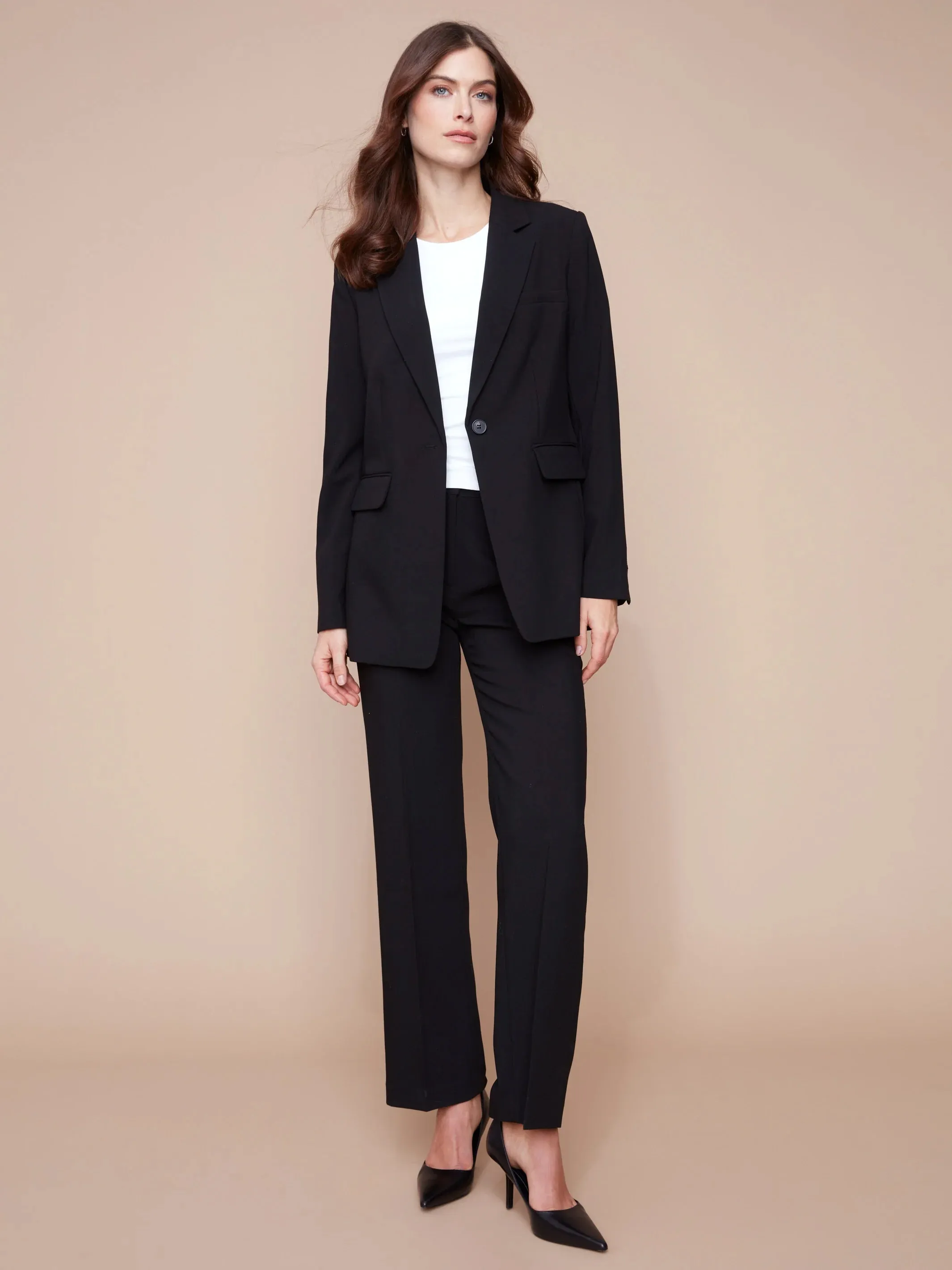 Blazer with Ruched Back