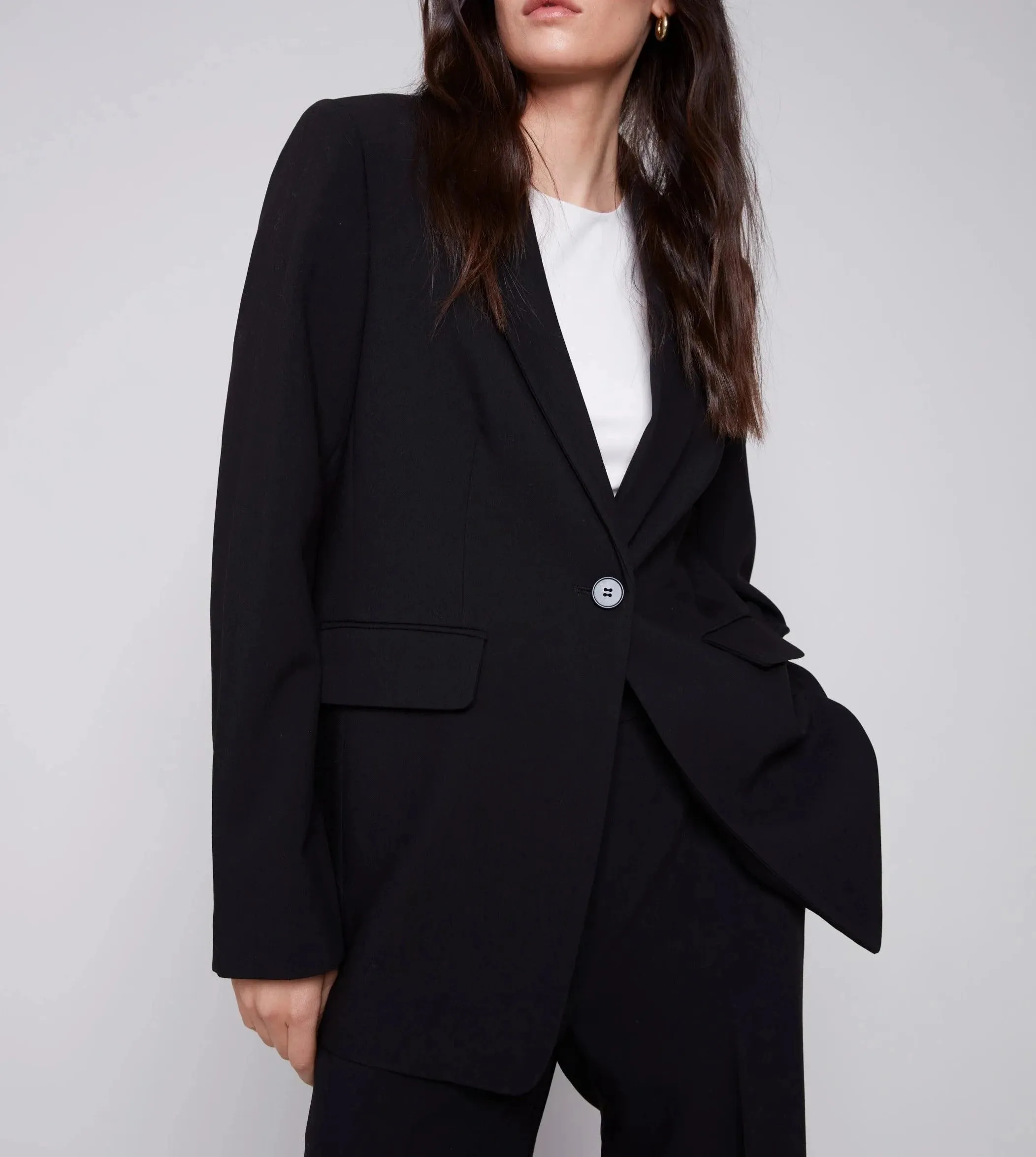 Blazer with Ruched Back