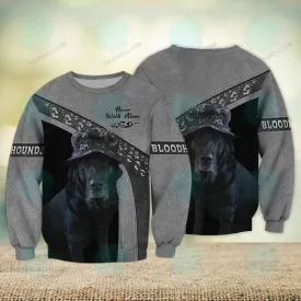 Bloodhounds Love Never Walk Alone 3D Full Print Sweatshirt Christmas Shirts