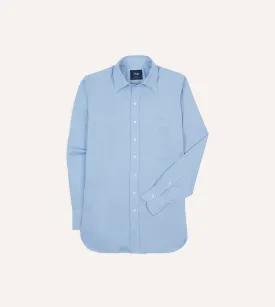 Blue Pinpoint Oxford Cotton Cloth Long Point Collar Shirt