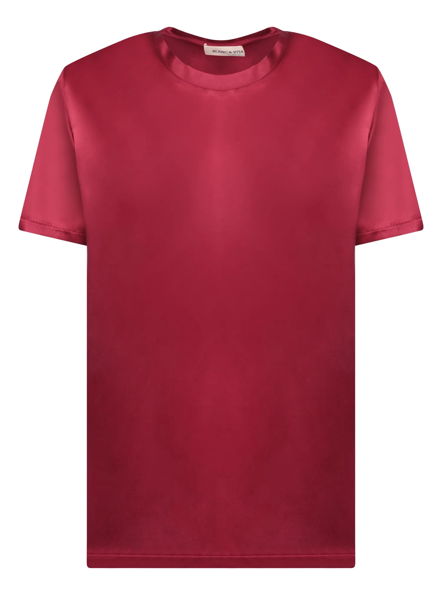 Bordeaux Silk Satin T-Shirt