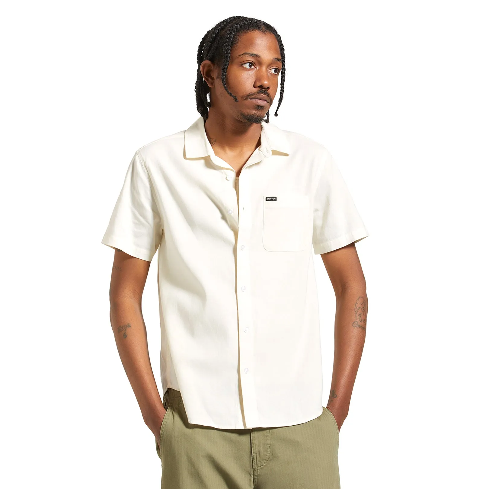 Brixton Charter Oxford Woven Shirt Off White