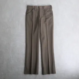 brown stripe semi flare pants