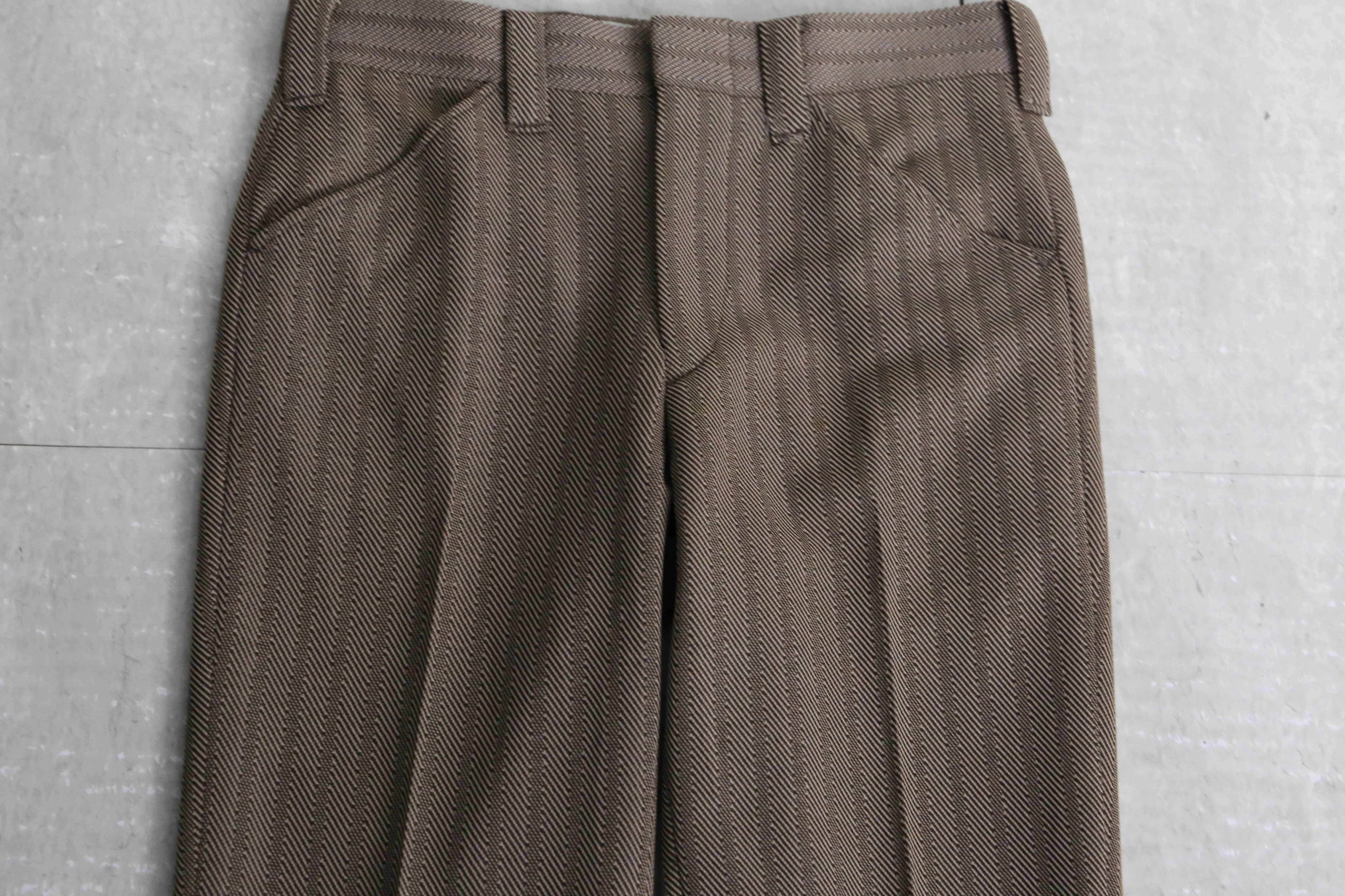 brown stripe semi flare pants