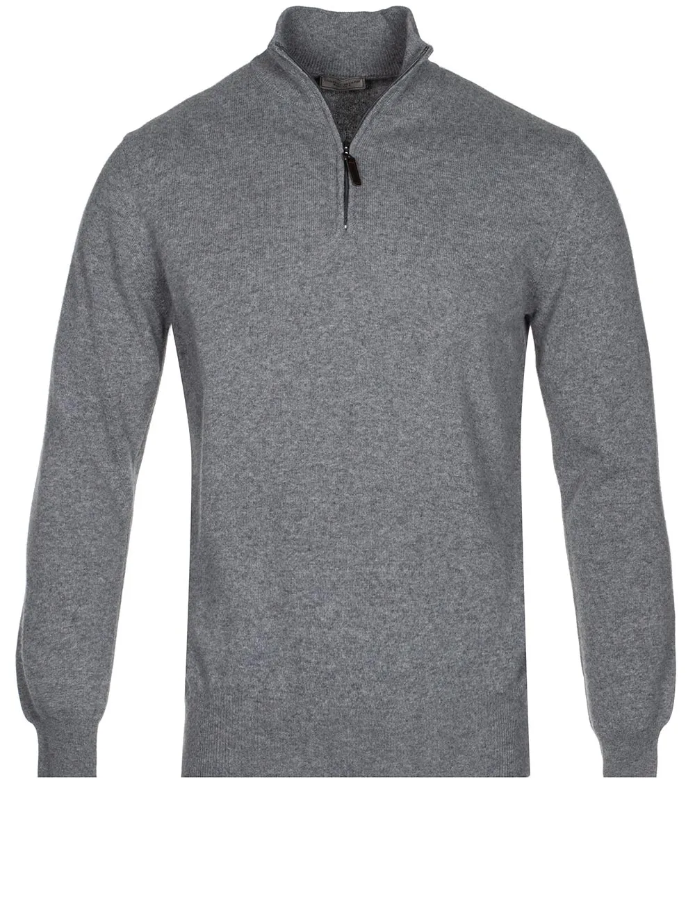 Cashmere & Merino Wool Half Zip Mid Grey