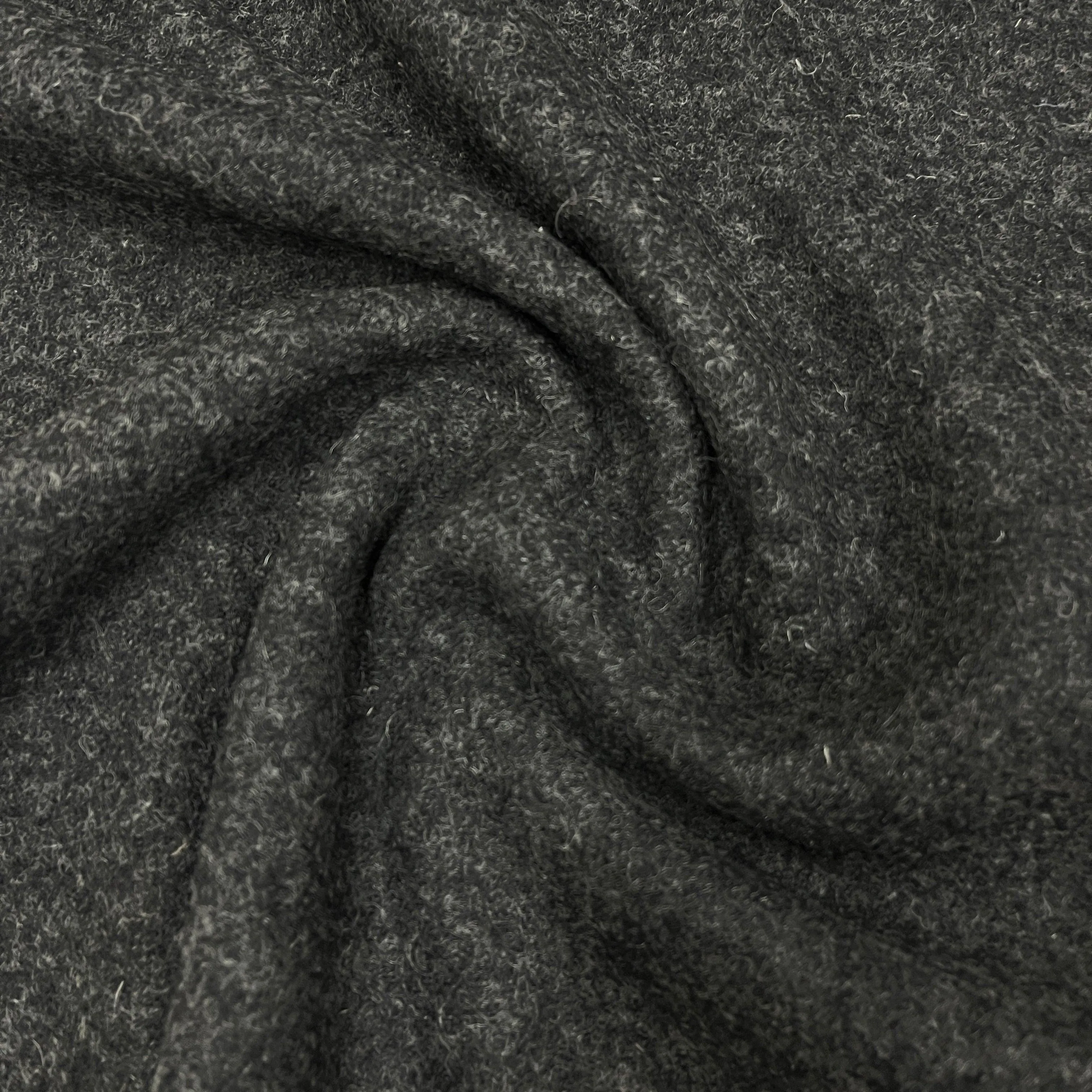 Charcoal Boiled Wool Fabric by Telio