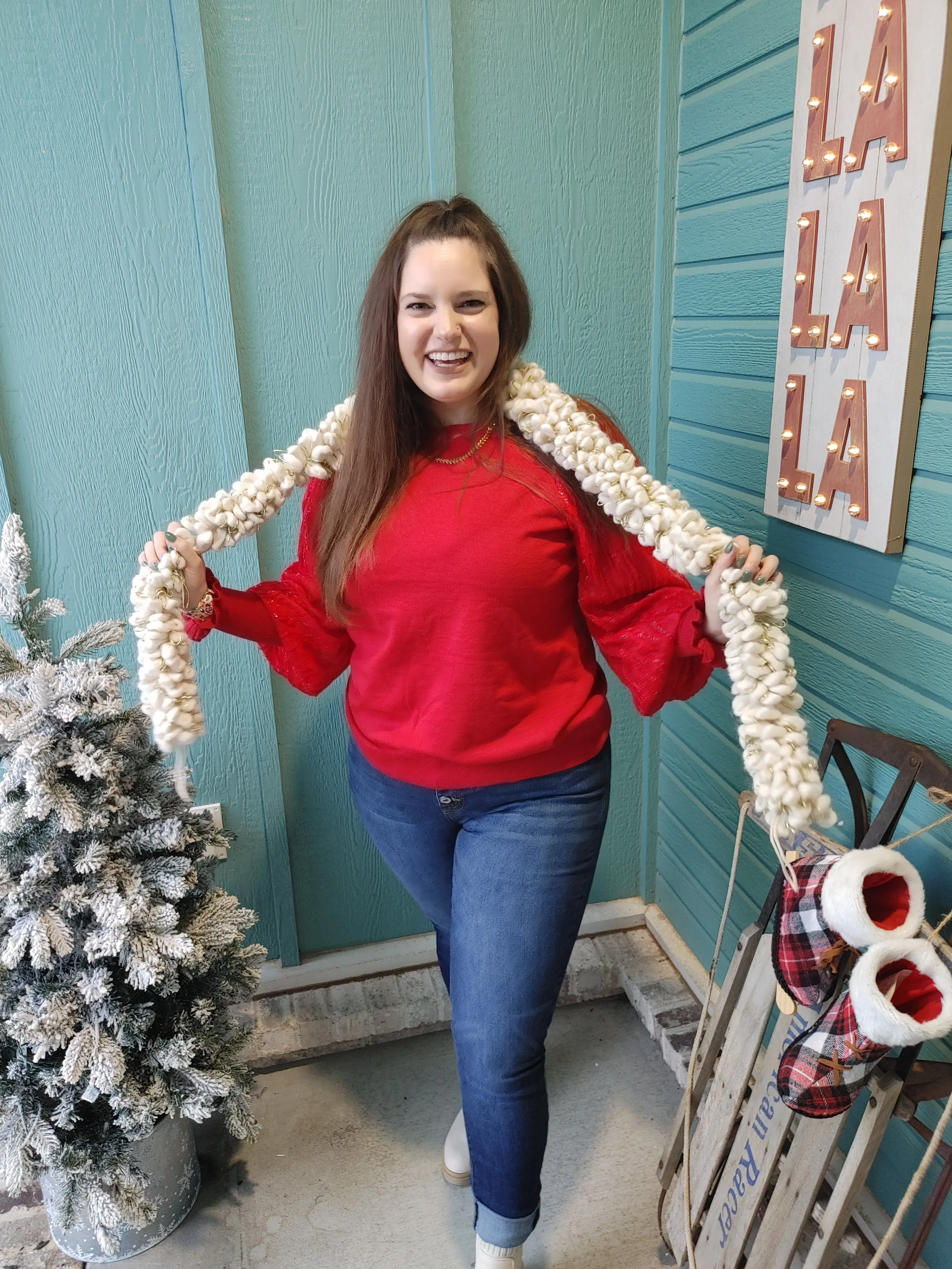 Christmas Queen Decorative Sleeve Sweater