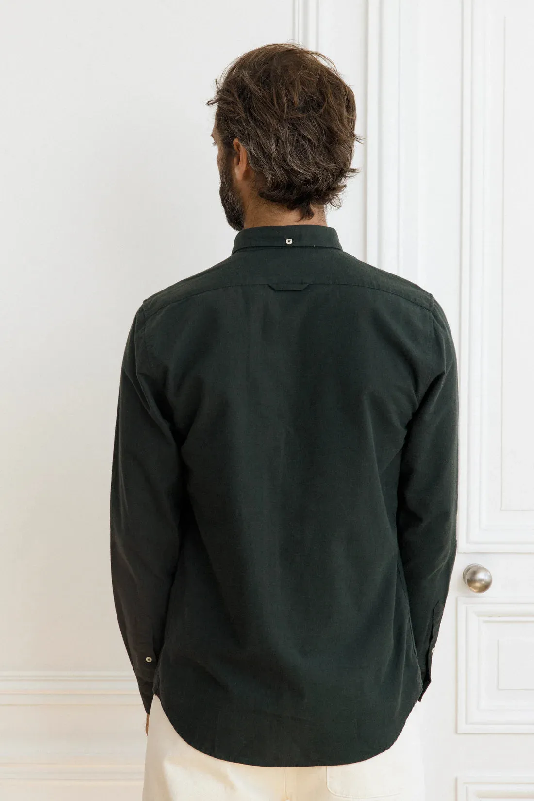 Cuisse de Grenouille Green Brushed Oxford Shirt