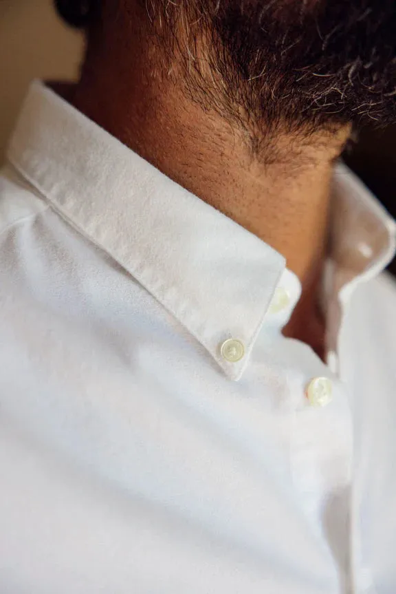 Cuisse de Grenouille White Brushed Oxford Shirt