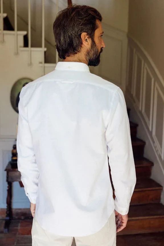 Cuisse de Grenouille White Brushed Oxford Shirt