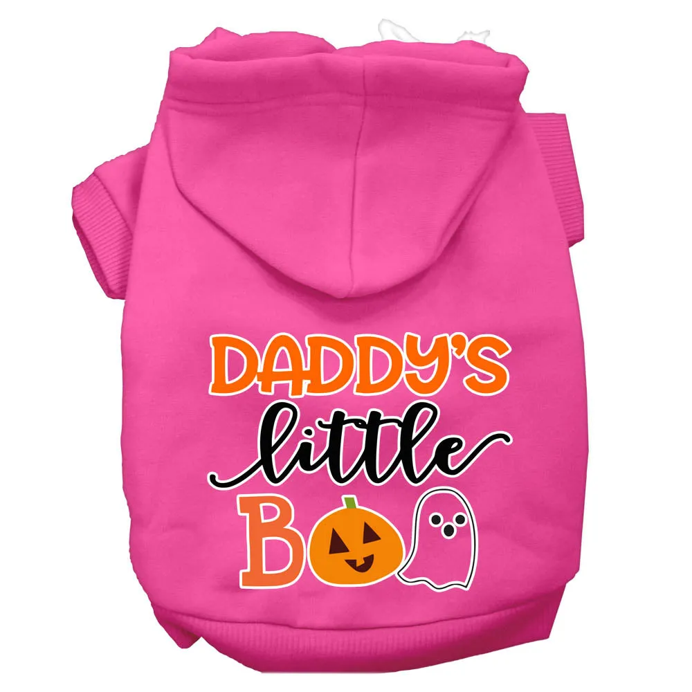 Daddy's Little Boo Screen Print Dog Hoodie Bright Pink M