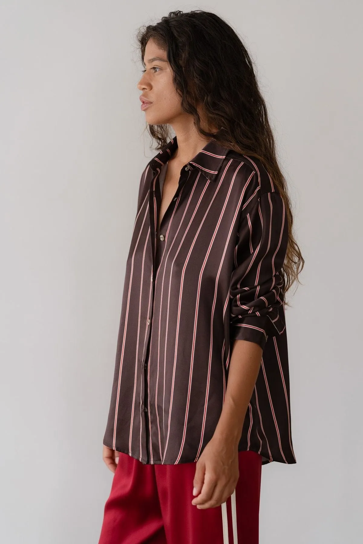 Donni Silk Pinstripe Shirt