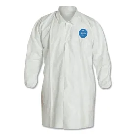 DuPont TY211SWHLG003000 TYVEK LAB COAT SNAP FRONT- ELASTIC WRISTS