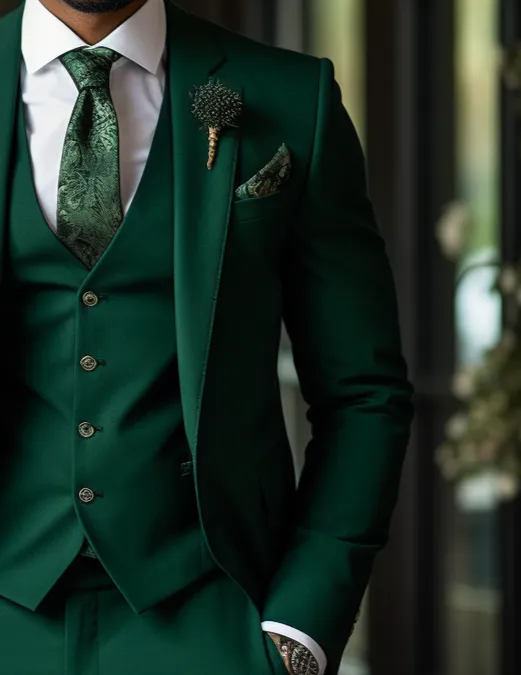 Emerald Green Wedding and Business Three Piece Suit for Men - Bold, Versatile, and Elegant