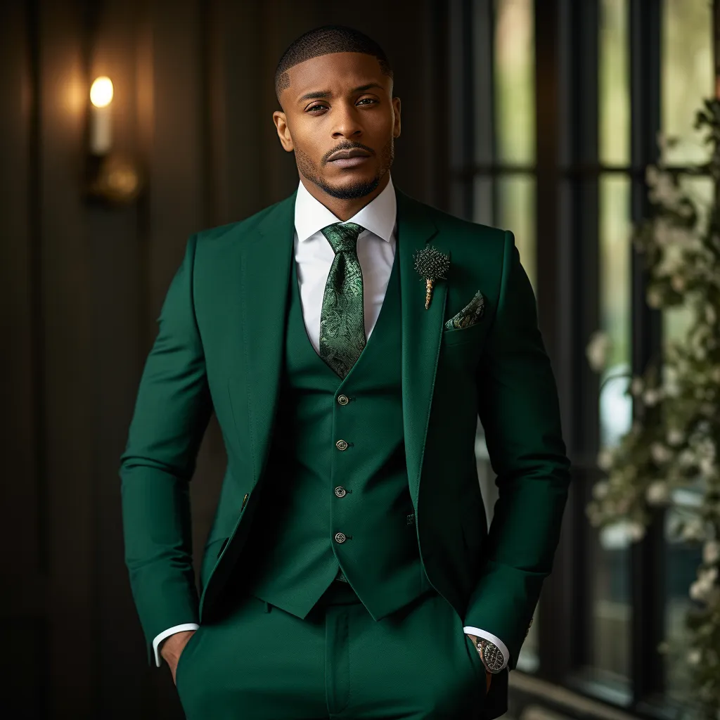 Emerald Green Wedding and Business Three Piece Suit for Men - Bold, Versatile, and Elegant