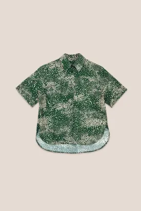 EVA Snowstorm Print Cotton Silk Shirt - Green