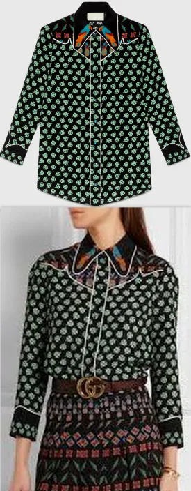 Four Leaf Clover Silk Shirt