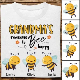 Grandma - Reasons To Be Happy - Personalized Unisex T-shirt