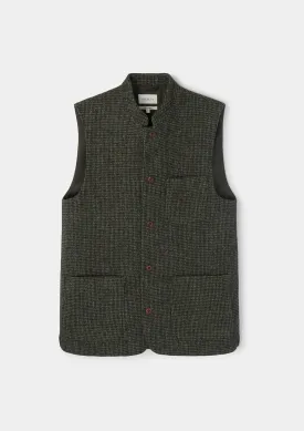 Green Harris Tweed Nehru Waistcoat