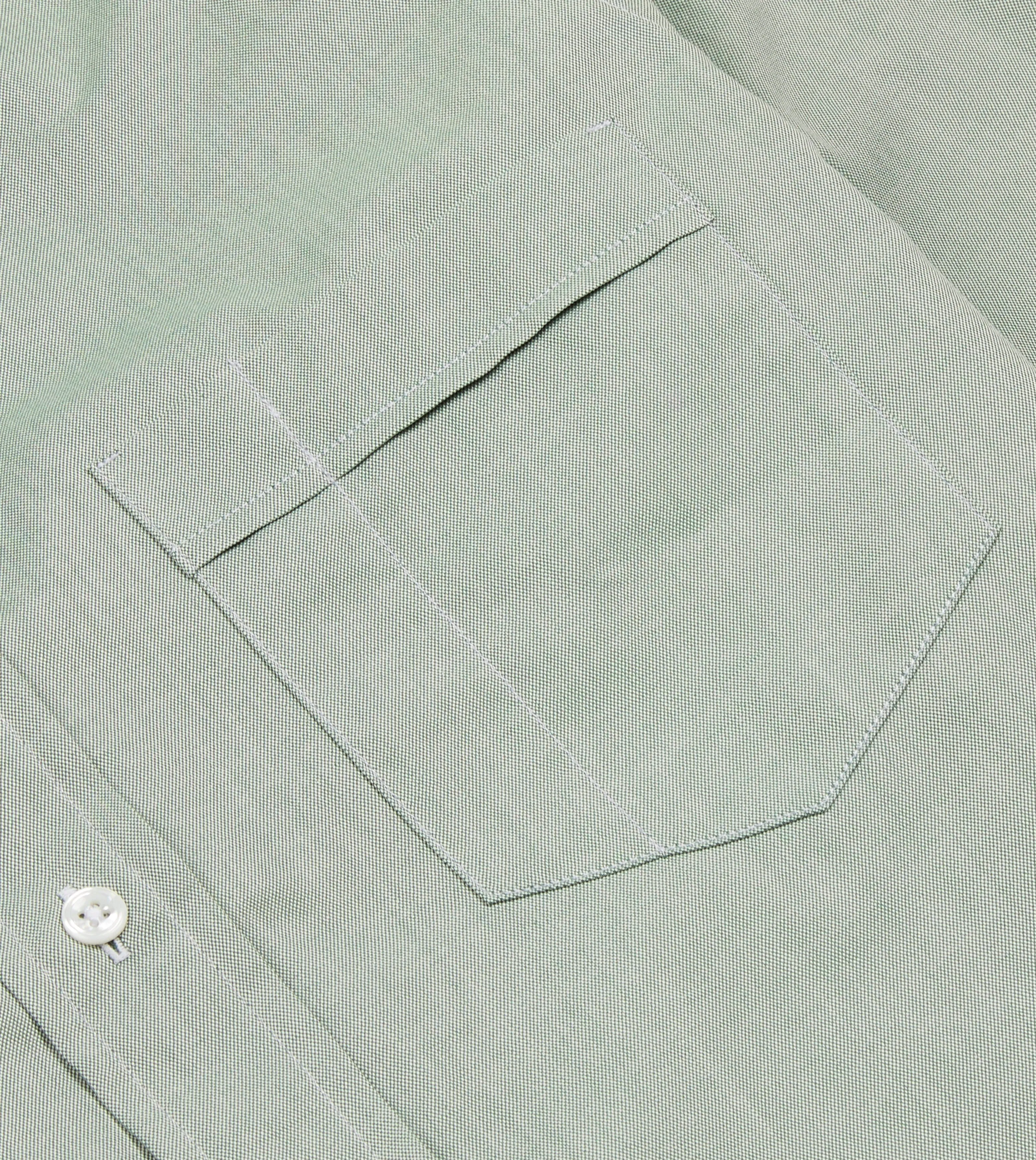 Green Pinpoint Oxford Cotton Cloth Button-Down Shirt