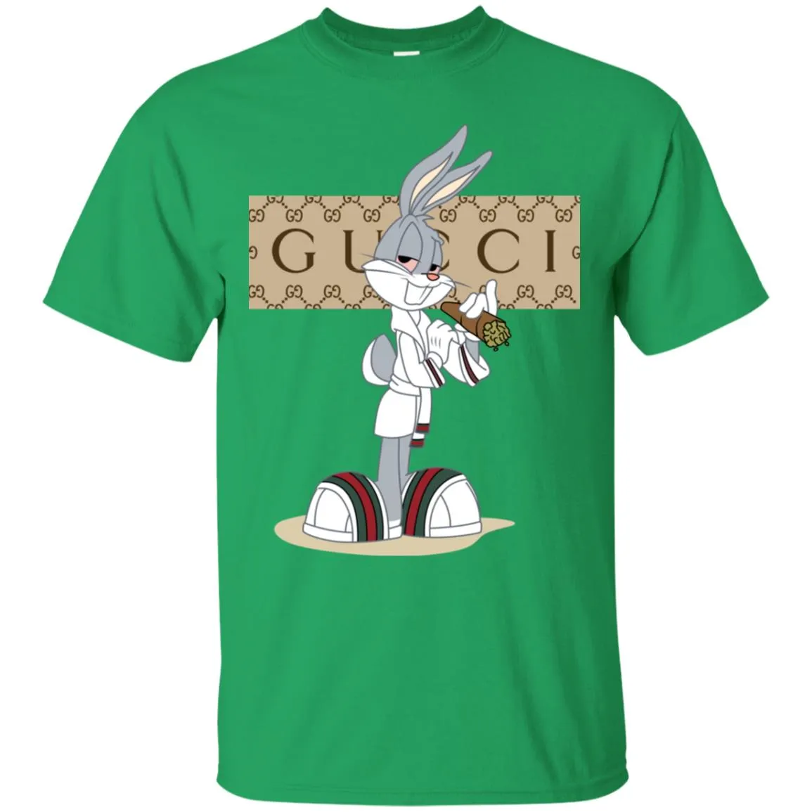 Gucci Rabbit Smoking Funny T-shirt Men Cotton T-Shirt