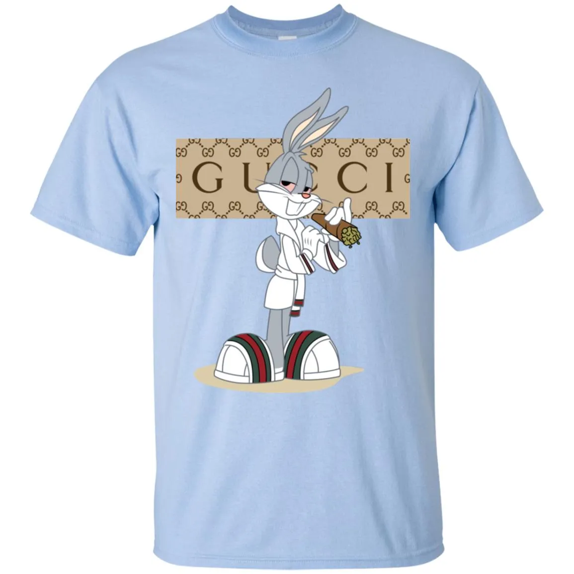 Gucci Rabbit Smoking Funny T-shirt Men Cotton T-Shirt