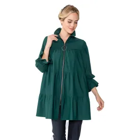 IC Collection Shirred Collared Jacket in Green - 4584J-GRN