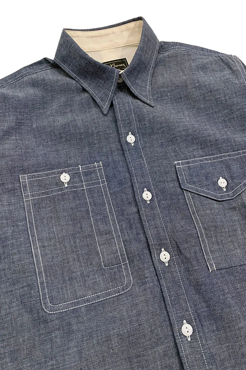 Irregular Pocket Chambray Work Shirt