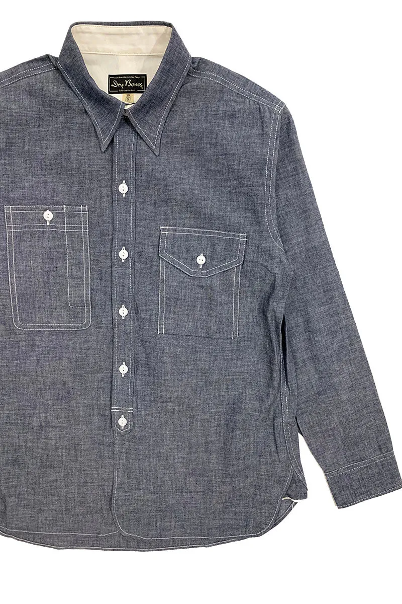 Irregular Pocket Chambray Work Shirt