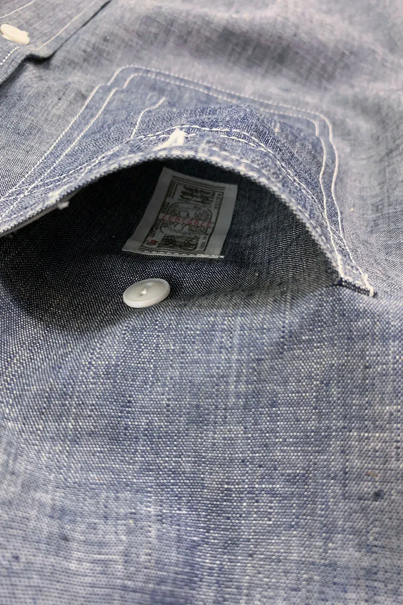 Irregular Pocket Chambray Work Shirt