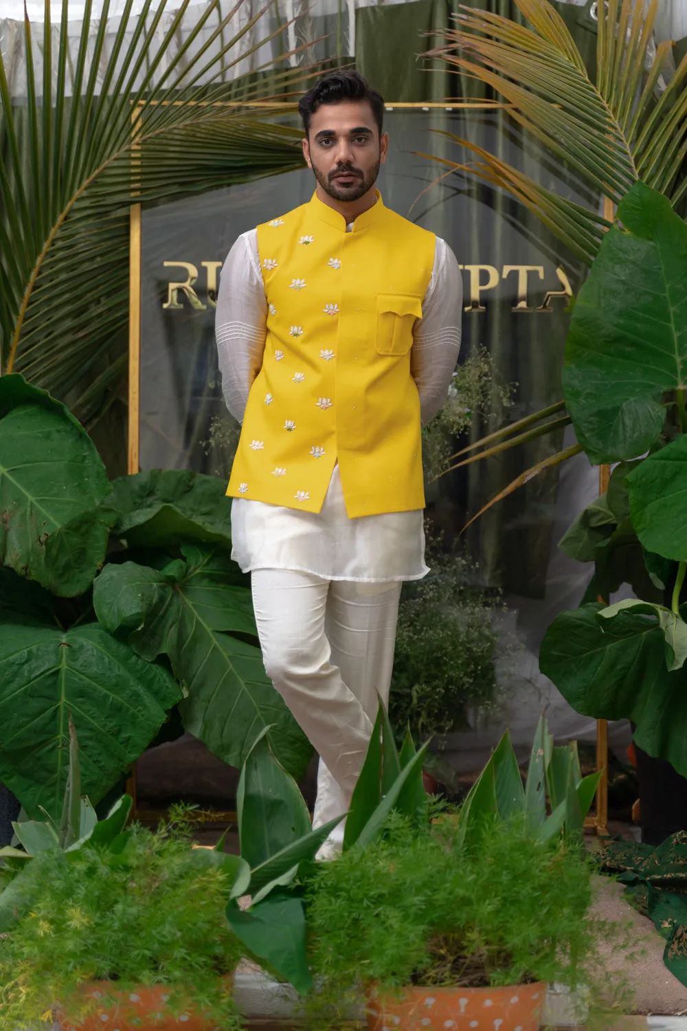 Ivory Pintucked Sleeve Shirt Kurta Set