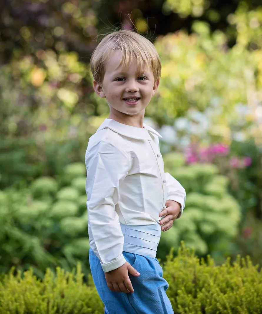 Ivory Silk Peter Pan Shirt