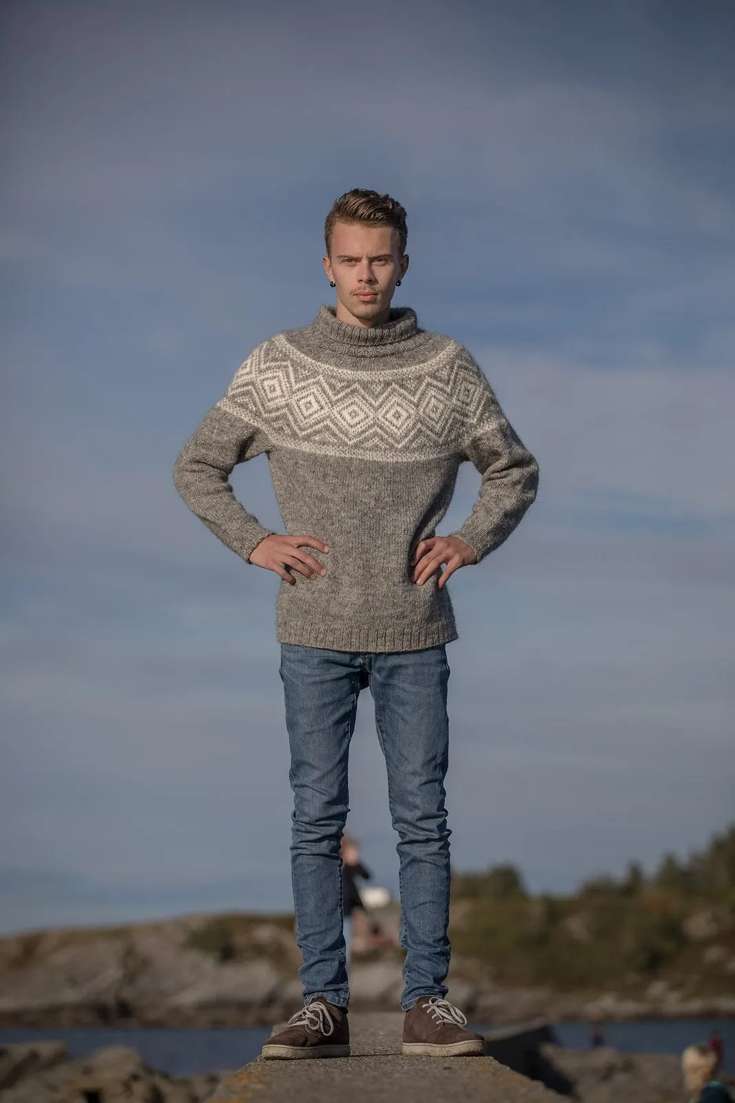 Jannik Icelandic Grey  sweater - Knitting Kit