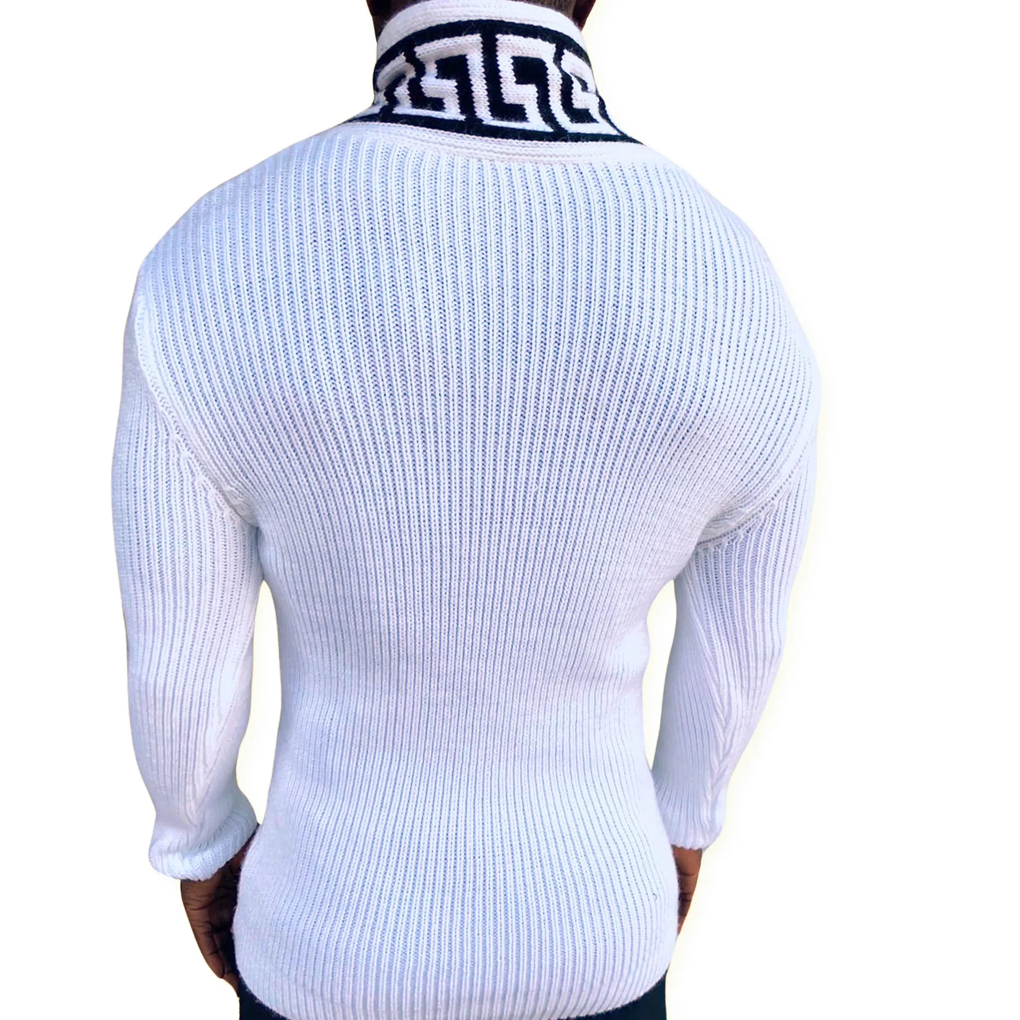 [Jetson] White Shawl Collar Sweater