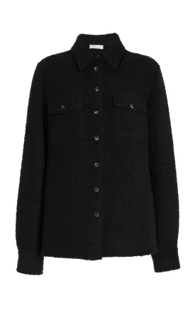 John Austin Shirt in Black Recycled Cashmere Boucle