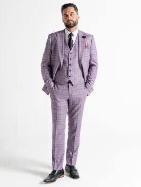 KENSINGTON LILAC WITH WHITE AND NAVY BLUE CHECKS DETAILING