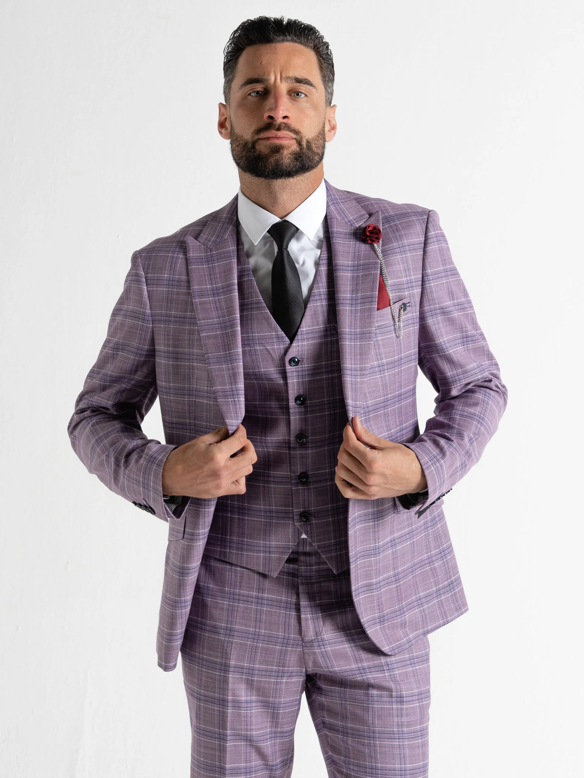 KENSINGTON LILAC WITH WHITE AND NAVY BLUE CHECKS DETAILING