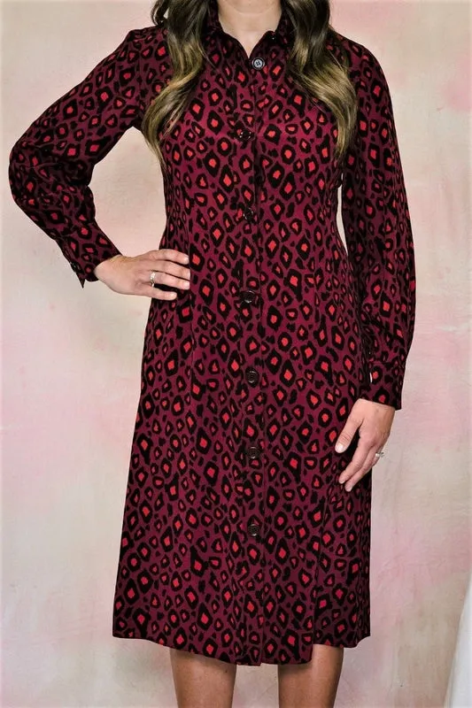 Leopard Silk Shirtdress