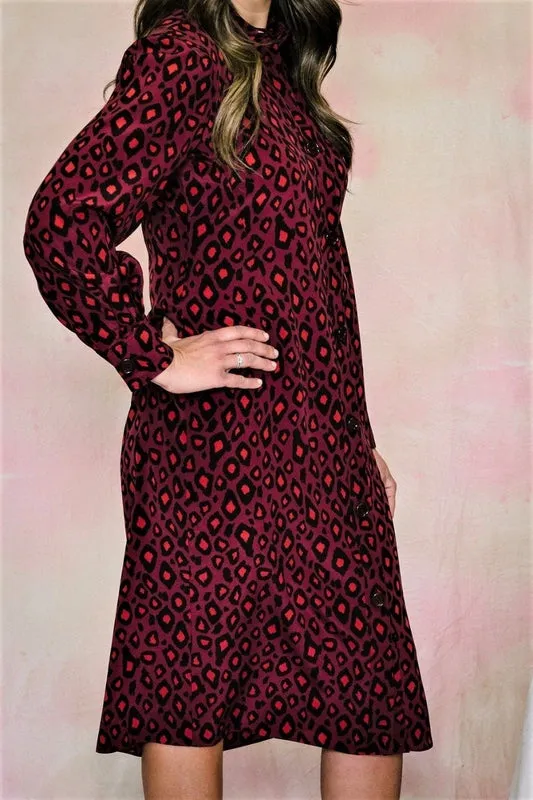 Leopard Silk Shirtdress