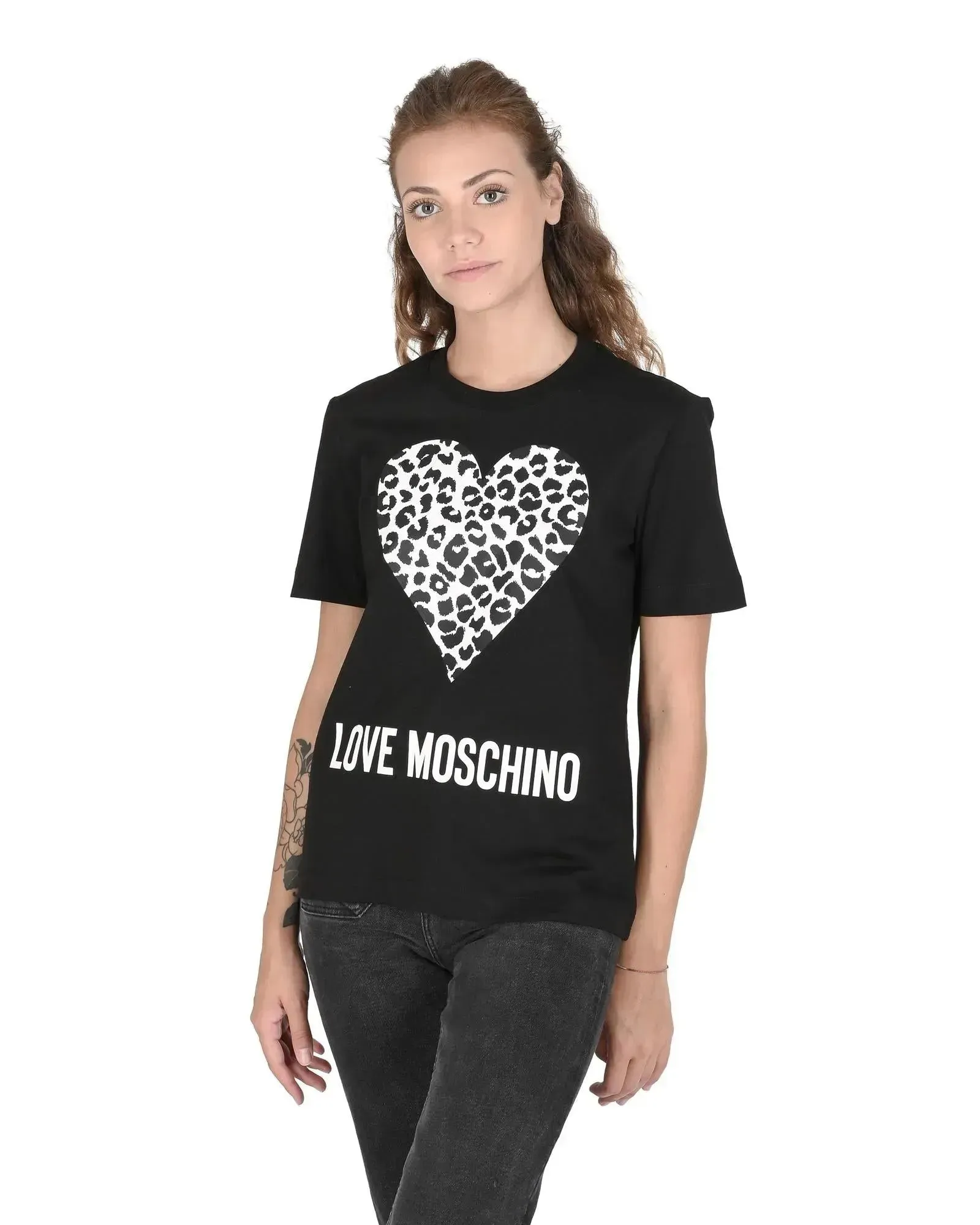 Love Moschino Cotton T-Shirt with Logo Detail - 46 EU