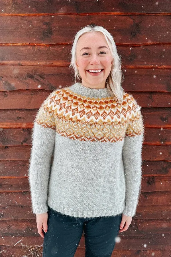 Mikkeli Summer Lettlopi Wool Sweater - Knitting kit