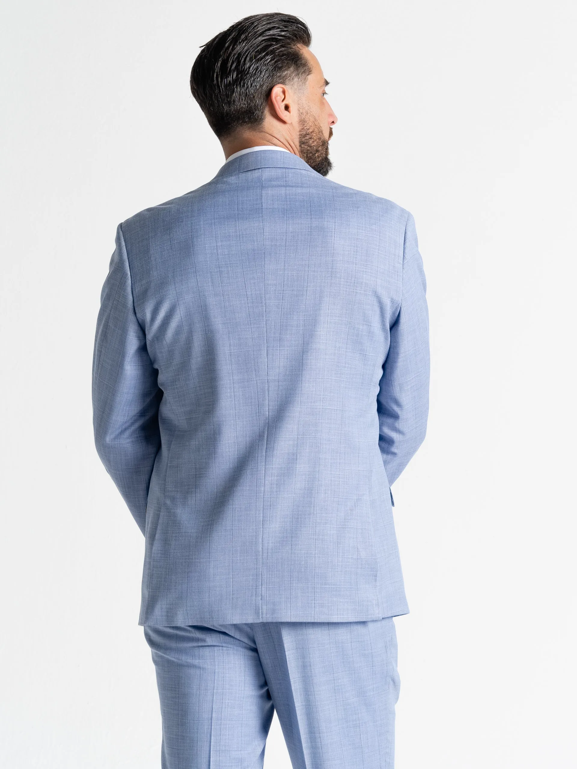 OXFORD SKY BLUE WITH BLUE CHECKS DETAILING